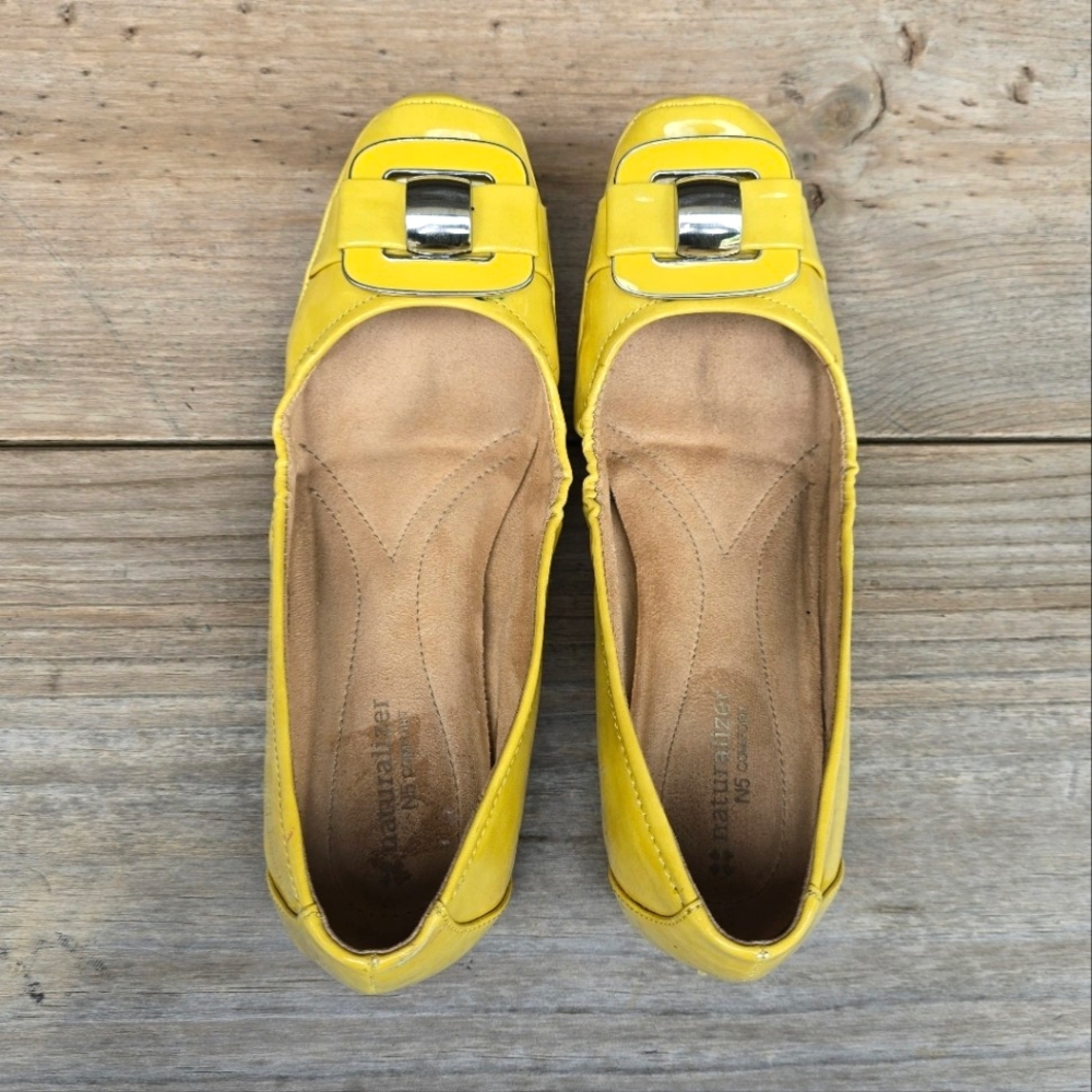 Naturalizer N5 Comfort Voylan Y2K Indie Sleaze Sqaure Toe Buckle Flats 7.5M - Picture 10 of 16